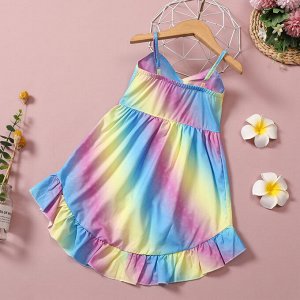Платье каскадное трёхцветное