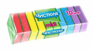 П0304 Губка д/посуды "ЧИСТЮЛЯ" Миди (10шт)