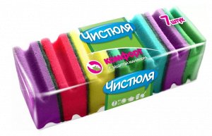 П0319 Губка д/посуды "ЧИСТЮЛЯ" КОМФОРТ с фаской (7шт)