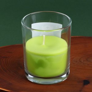 Новогодняя свеча в стакане «Время мечтать», аромат зеленое яблоко, 7 х 7 х 8,5 см.