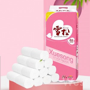Шестислойная туалетная бумага &quot;Xuesong&quot; 21 рулонов, 115 x 110 мм