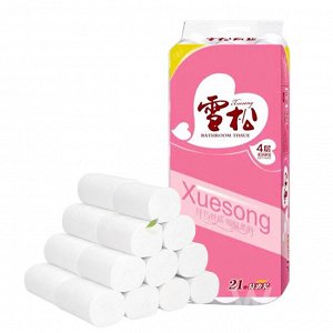 Шестислойная туалетная бумага &quot;Xuesong&quot; 21 рулонов, 115 x 110 мм
