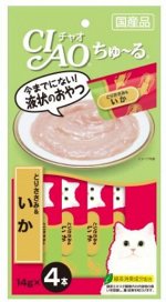 Лакомство INABA пюре для кошек Куриное филе и кальмар Ciao Churu 4*14гр
