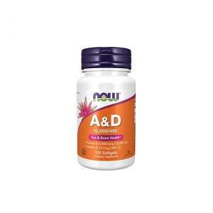 Витамины отдельные NOW Vitamin A&D 10000IU/400UI 100 softgels