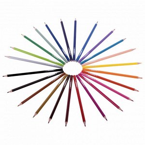 Карандаши цветные ЮНЛАНДИЯ "ДОМИКИ", 24 цвета, классические, грифель мягкий 3 мм, 181838