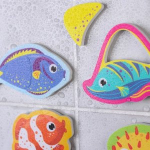 Игрушки для ванны Крошка Я «Морские обитатели» в наборе 8 штук, сетка, удочка