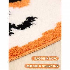 Коврик Доляна «Корги», 50x40 см, оранжевый