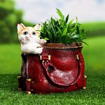 Фигурное кашпо &quot;Котенок в сумке&quot; 18х15х17см