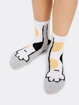 Мультипак детских носков (3 упаковки по 3 пары) с изображением кошачьих лапок