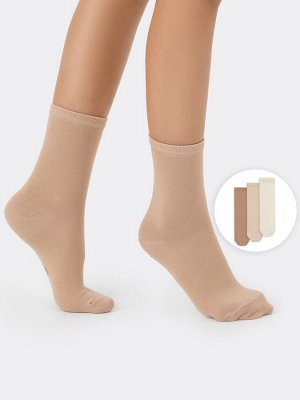 Мультипак детских однотонных носков (3 упаковки по 3 пары) в нюдовых оттенках