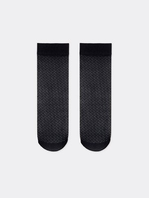 Высокие женские носки из полиамида черного цвета (1 упаковка по 5 пар)