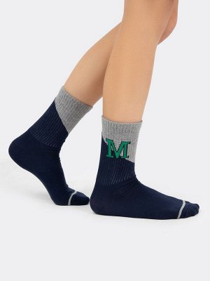 Высокие детские носки темно-синего цвета (1 упаковка по 5 пар)
