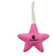Игрушка Mr.Kranch для собак мелких и средних пород Звездочка с канатом и пищалкой 26х16х5см, нежно-розовая