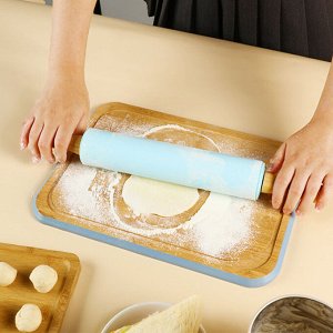 Силиконовая скалка для раскатки теста Silicone Rolling Pin / 38 x 6 см