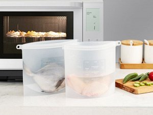 Силиконовый пакет-контейнер для хранения "Danny Home" Reusable Silicone Food Storage Bag / 1500 мл