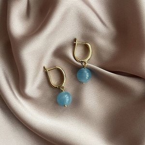 Серьги из голубого "Карибского"  Кальцита