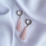 Серьги с мадагаскарским Розовым кварцем