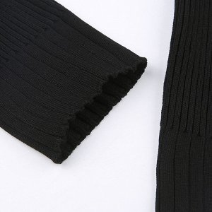 Женская кофта с открытыми плечами, длинный рукав, цвет черный