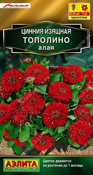 Цинния Тополино Алая (Код: 90573)