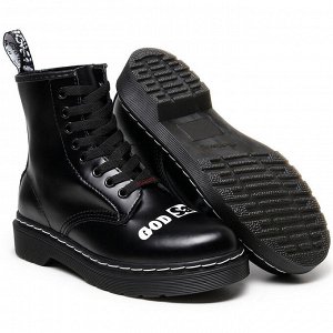 Ботинки унисекс с надписями, цвет черный