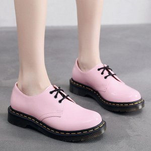 Полуботинки женские на шнурках, цвет розовый