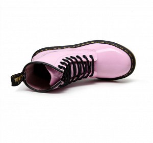 Кожаные розовые ботинки на шнурках, женские