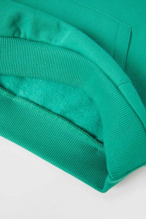 ZARA Свитшот детский с тонким начесом с карманом зеленого цвета