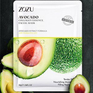 Тканевая маска с экстрактом авокадо и коллагеном «Zozu Avocado Collagen», 30 г
