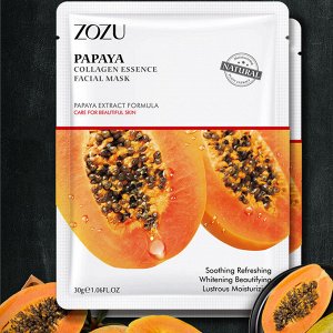 Тканевая маска с экстрактом папайи и коллагеном «Zozu Papaya Collagen», 30 г