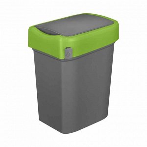 Контейнер для мусора, 10 л, пластик, зеленый, SMART BIN