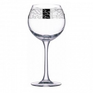 Набор бокалов для вина, 6 шт, 280 мл, стекло, гравировка, серебряное напыление, NEW YORK