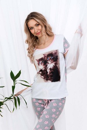Пижама Два котенка бриджи