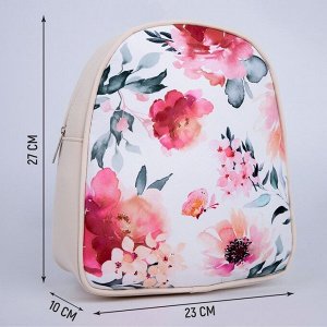 Рюкзак текстильный "Цветы", 27*10*23 см,