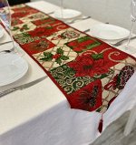 Дорожка на стол. Красная с Зеленым