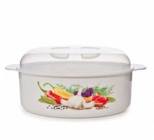 Кастрюля для СВЧ, 2,1 л, пластик, цвет ассорти