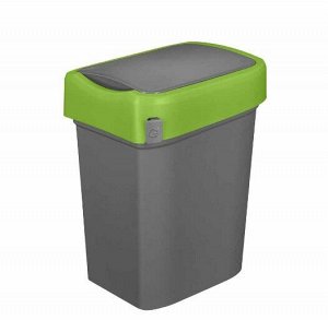 Контейнер для мусора, 10 л, пластик, зеленый, SMART BIN