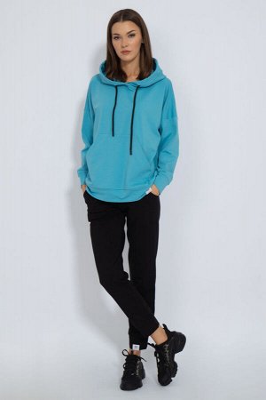 Костюм Костюм Kivviwear 41134114/01 голубой 
Состав: ПЭ-15%; Хлопок-85%;
Сезон: Осень-Зима
Рост: 170

Костюм. Худи оверсайз с капюшоном на подкладке из основной ткани. Брюки средней посадки зауженные