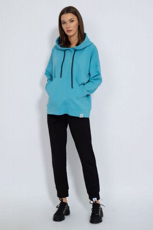Костюм Костюм Kivviwear 41134114/01 голубой 
Состав: ПЭ-15%; Хлопок-85%;
Сезон: Осень-Зима
Рост: 170

Костюм. Худи оверсайз с капюшоном на подкладке из основной ткани. Брюки средней посадки зауженные