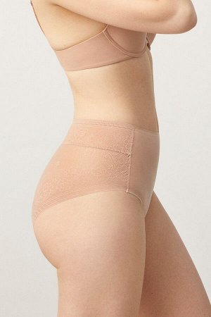 19191 High waist Трусы высокие Шампань, Пудровый, Черный, Телесный