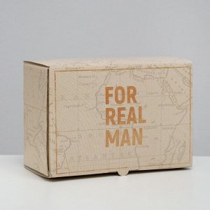 Коробка?пенал, упаковка подарочная, «For real man», 22 х 15 х 10 см