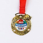 Медаль на ленте «Выпускник детского сада 2023», размер 5,1 х 5,5 см