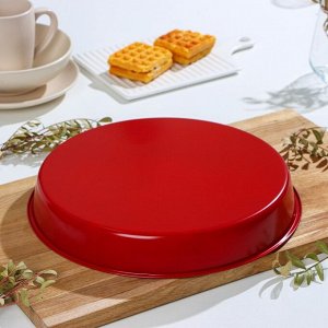 Форма для выпечки Доляна «Флёри», 32?4,5 см, с керамическим покрытием, цвет красный