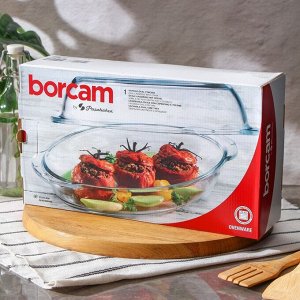 Форма для запекания из жаропрочного стекла Borcam, 2 л, овальная