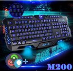 Игровая клавиатура M200 Ice Light, черный + подсветка LED, russian version