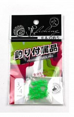 Бусина Jpfishing Ellipse Silicone (20шт, 3х4мм, D=1мм, силиконовый, Green Glow UV)