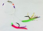 Снасть на треску JpFishing Codfish Makk 9/0 (1.5м, 0,9мм, 2x9/0, Pink/Green UV)