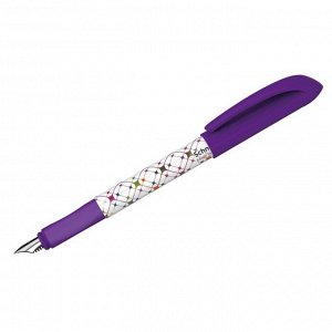 Ручка перьевая Schneider "Voice", узел 0.42 мм, чернила синие, 1 сменный картридж, с антибактериальным грипом, фиолетовый корпус