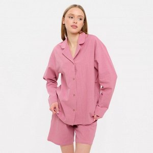 Пижама женская (рубашка и шорты) KAFTAN "Basic" р.40-42, розовый