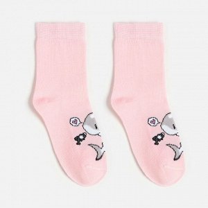 Носки детские, цвет светло-розовый, размер 12-14