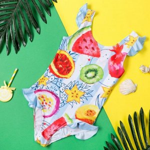 Купальник KAFTAN Fruits, рост 98-104 см (30), голубой/белый